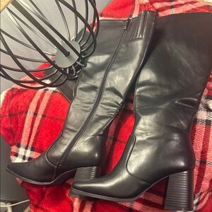 ANDREA FENZI Black Over the Knee Boots